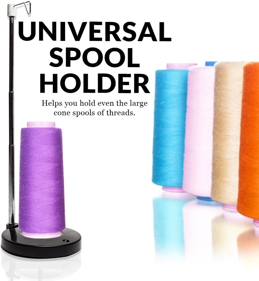 Adjustable Single Thread Spool Holder – Stand alone Embroidery. Sewing or Quilting Thread Holder or Stand – Ensures Smoother Feed = Heavy Plastic Base - Image 5