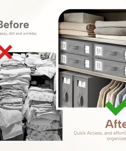 Alternative view of Criusia Bed Sheet Organizers and Storage. 6 Pack Foldable Linen Closet Organizer Box – Bedding Holder for Sheet Set (King/Queen Sizes). Duvet Covers. Blankets (Grey)